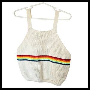 Zara Crochet Tank Top Rainbow Girls size 13 14 Years‎ Boho